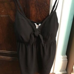 Chiffon-like material adjustable spaghetti strap